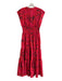 Derek Lam 10 Crosby Size 0 Red Polyester Cap Sleeve Floral & Abstract Dress Red / 0