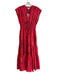 Derek Lam 10 Crosby Size 0 Red Polyester Cap Sleeve Floral & Abstract Dress Red / 0