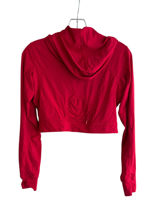 Athleta Size S Red Nylon & Spandex Long Sleeve Zip Front Cropped Jacket Red / S