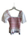 Draper James Size XS White & Red 100% Cotton Off Shoulder Synched Bodice Top White & Red / XS
