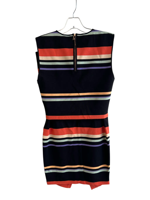 Ted Baker Size 3 Black & Multi Viscose Sleeveless Striped Pencil Skirt Skirt Set Black & Multi / 3