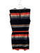 Ted Baker Size 3 Black & Multi Viscose Sleeveless Striped Pencil Skirt Skirt Set Black & Multi / 3