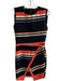 Ted Baker Size 3 Black & Multi Viscose Sleeveless Striped Pencil Skirt Skirt Set Black & Multi / 3