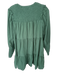 Pomander Place Size S Green Cotton Long Balloon Sleeve smocked V Neck Dress Green / S