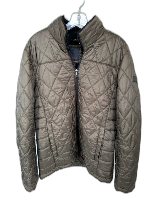 Tumi Size M Olive Green Polyester Quilted Faux Fur Puffer Men's Jacket Olive Green / M