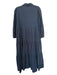 Pomander Place Size L Navy Cotton Long Balloon Sleeve Collar Buttons Maxi Dress Navy / L