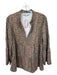 Tuckernuck Size M Tan & black Polyester Long Bell Sleeve Animal Print V Neck Top Tan & black / M