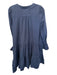 Pomander Place Size L Navy Cotton Long Sleeve V Neck Dress Navy / L