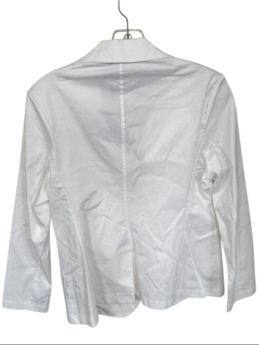 Size Est M White Cotton Blend Long Sleeve 2 button Blazer Jacket White / Est M