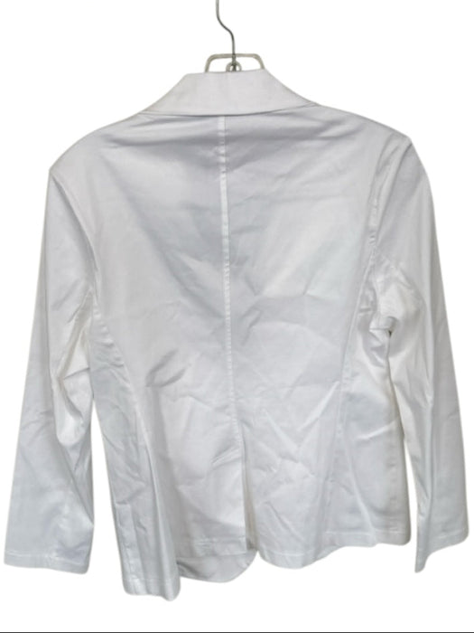 Size Est M White Cotton Blend Long Sleeve 2 button Blazer Jacket White / Est M