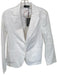 Size Est M White Cotton Blend Long Sleeve 2 button Blazer Jacket White / Est M