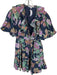 Love The Label Size S Navy & Multi Cotton Long Balloon Sleeve Flowers Dress Navy & Multi / S
