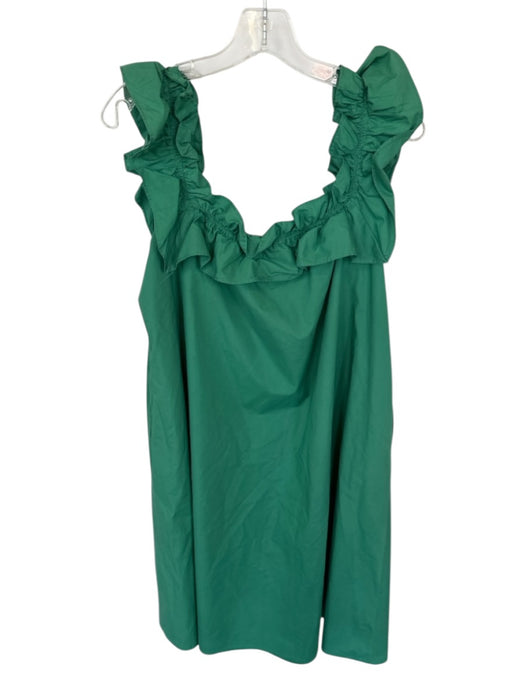Hyacinth House Size S Green Cotton Ruffle Collar Midi Dress Green / S