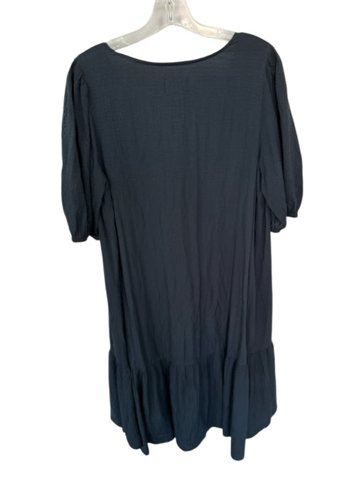 Maeve Size MP Black Viscose 3/4 Balloon Sleeve Button Down Midi Dress Black / MP