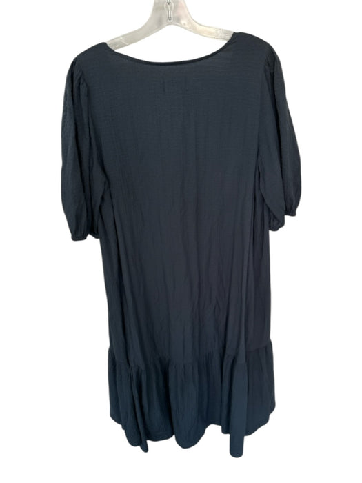 Maeve Size MP Black Viscose 3/4 Balloon Sleeve Button Down Midi Dress Black / MP