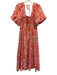 By Anthropologie Size SP Pink & Orange Viscose Blend Abstract Floral Dress Pink & Orange / SP