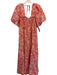 By Anthropologie Size SP Pink & Orange Viscose Blend Abstract Floral Dress Pink & Orange / SP