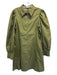 avara Size M Olive Green Cotton Long Balloon Sleeve Collared Quarter Zip Dress Olive Green / M