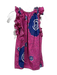 Ulla Johnson Size 4 Pink & blue Cotton Ruffle Cap Sleeve Abstract Print Top Pink & blue / 4