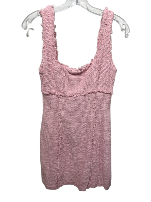 Likely Size 6 Light Pink Cotton Blend Tweed Frayed Edge Sleeveless Dress Light Pink / 6