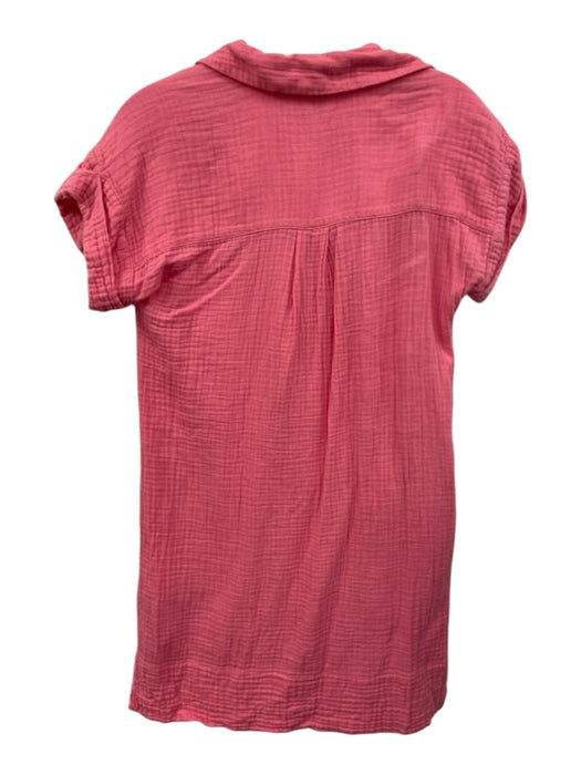 J Crew Size XS Pink Cotton V Neck Gauze Short Sleeve Pockets Dress Pink / XS