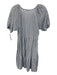 Beach Lunch Lounge Size XS Blue & White Linen Blend Striped Puff Sleeve Dress Blue & White / XS