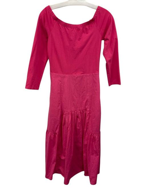 Tuckernuck Size S Pink Rayon Blend Off Shoulder 1/2 Sleeve Zip Close Maxi Dress Pink / S