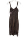 En Saison Size XS Deep Brown Cotton Sleeveless Eyelet Midi Dress Deep Brown / XS