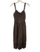 En Saison Size XS Deep Brown Cotton Sleeveless Eyelet Midi Dress Deep Brown / XS