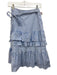 Rachel Parcell Size XS Blue & White Cotton Striped Tie Waist Ruffle Skirt Blue & White / XS