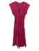 Sofia Size XS Hot pink Cotton Cap Sleeve V Neck Elastic Waist Midi Dress Hot pink / XS