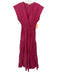 Sofia Size XS Hot pink Cotton Cap Sleeve V Neck Elastic Waist Midi Dress Hot pink / XS