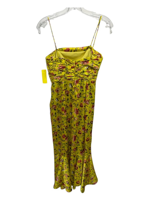 Cinq a Sept Size 0 Yellow, Red, & Multi Polyester Spaghetti Strap Floral Dress Yellow, Red, & Multi / 0