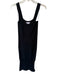 House of Harlow Size S Black Cotton Fringe Knit Side Slit Square Neck Dress Black / S