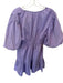 Japna Size M Purple Cotton Bubble Sleeve Sinched Detail V Neck Mini Dress Purple / M