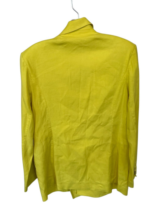 Cabi Size M Neon Yellow Linen Blend Tortoise Buttons Blazer Neon Yellow / M
