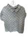 Flax Size S Gray Linen Short Sleeve Polka Dot Collar Top Gray / S