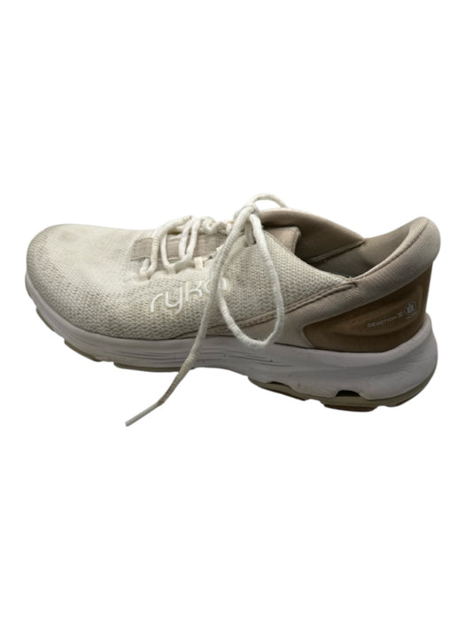 Ryka Shoe Size 8.5 Cream & Tan Canvas Lace Up Athletic Sneakers Cream & Tan / 8.5