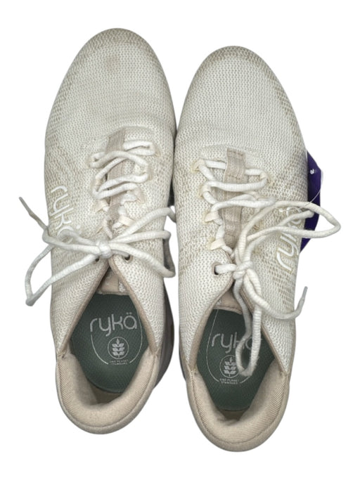 Ryka Shoe Size 8.5 Cream & Tan Canvas Lace Up Athletic Sneakers Cream & Tan / 8.5