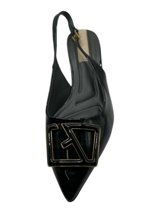 Franco Sarto Shoe Size 8.5 Black & Gold Patent Leather Block Heel Pumps Black & Gold / 8.5