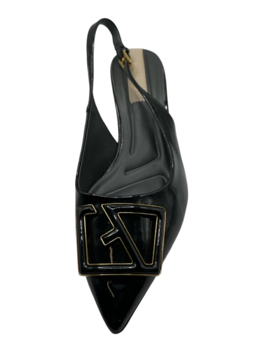 Franco Sarto Shoe Size 8.5 Black & Gold Patent Leather Block Heel Pumps Black & Gold / 8.5