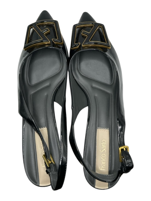 Franco Sarto Shoe Size 8.5 Black & Gold Patent Leather Block Heel Pumps Black & Gold / 8.5