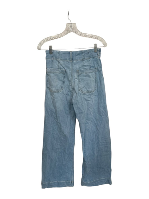 Maeve Size 26 Light Wash Cotton Denim High Waist Button Wide Leg Jeans Light Wash / 26