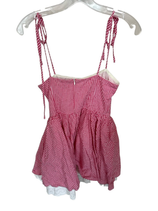 More To Come Size XS Red & White Cotton Mini Lace rosette Spaghetti Strap Dress Red & White / XS