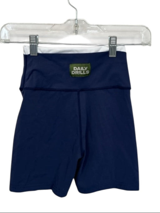 Daily Drills Size XS Navy & white Biker Shorts Colorblock Double Lined Shorts Navy & white / XS