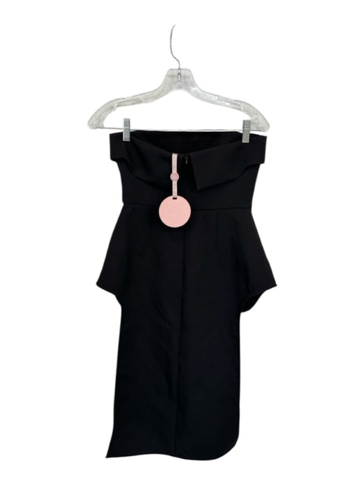 Alexis Size NWT Black Polyester Structured Strapless Back Zip Train Top Black / NWT