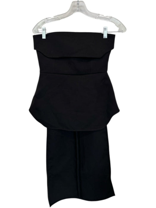 Alexis Size NWT Black Polyester Structured Strapless Back Zip Train Top Black / NWT