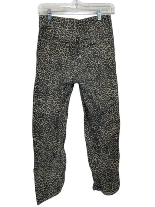 Mango Size 2 Black & Yellow Cotton Wide Leg Denim Cheetah Jeans Black & Yellow / 2