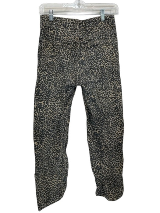 Mango Size 2 Black & Yellow Cotton Wide Leg Denim Cheetah Jeans Black & Yellow / 2