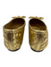 Schutz Shoe Size 6 Gold Leather Woven Bow Detail Square Toe Flats Gold / 6